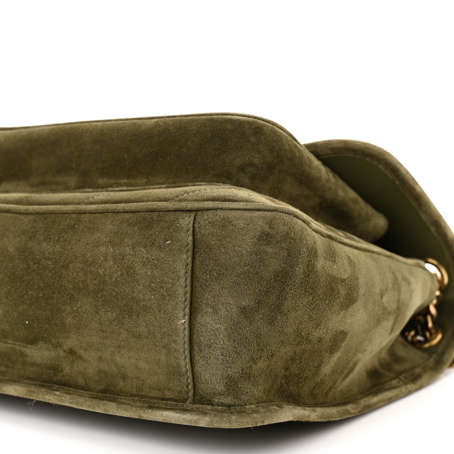 Saint Laurent Suede Monogram Medium Niki Chain Satchel Loden Green 10 of 11
