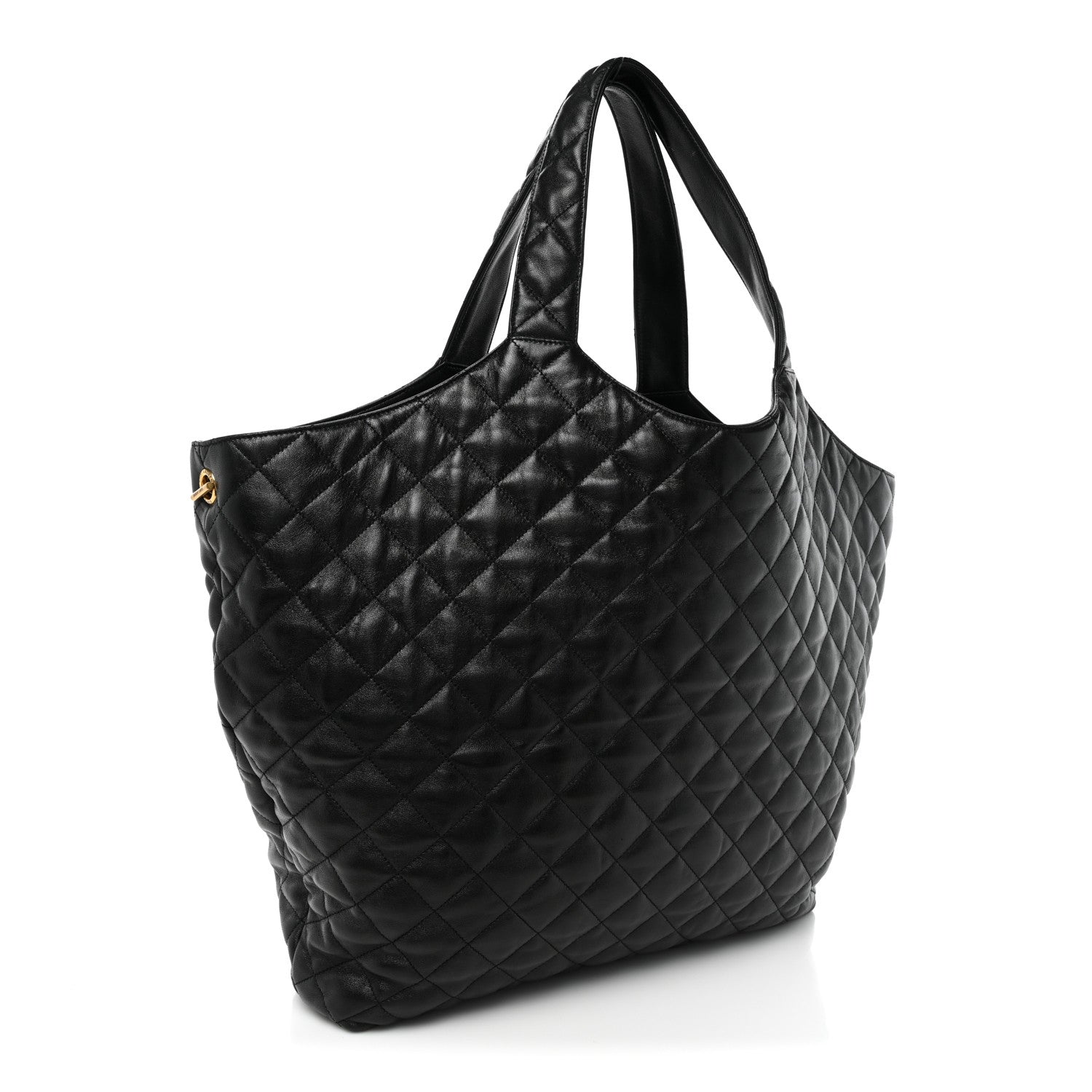 Saint Laurent Lambskin Quilted Maxi Icare Shopping Tote Black 4 of 17