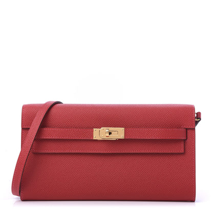 Hermes Epsom Kelly Wallet To Go Rouge Casaque 1 of 10