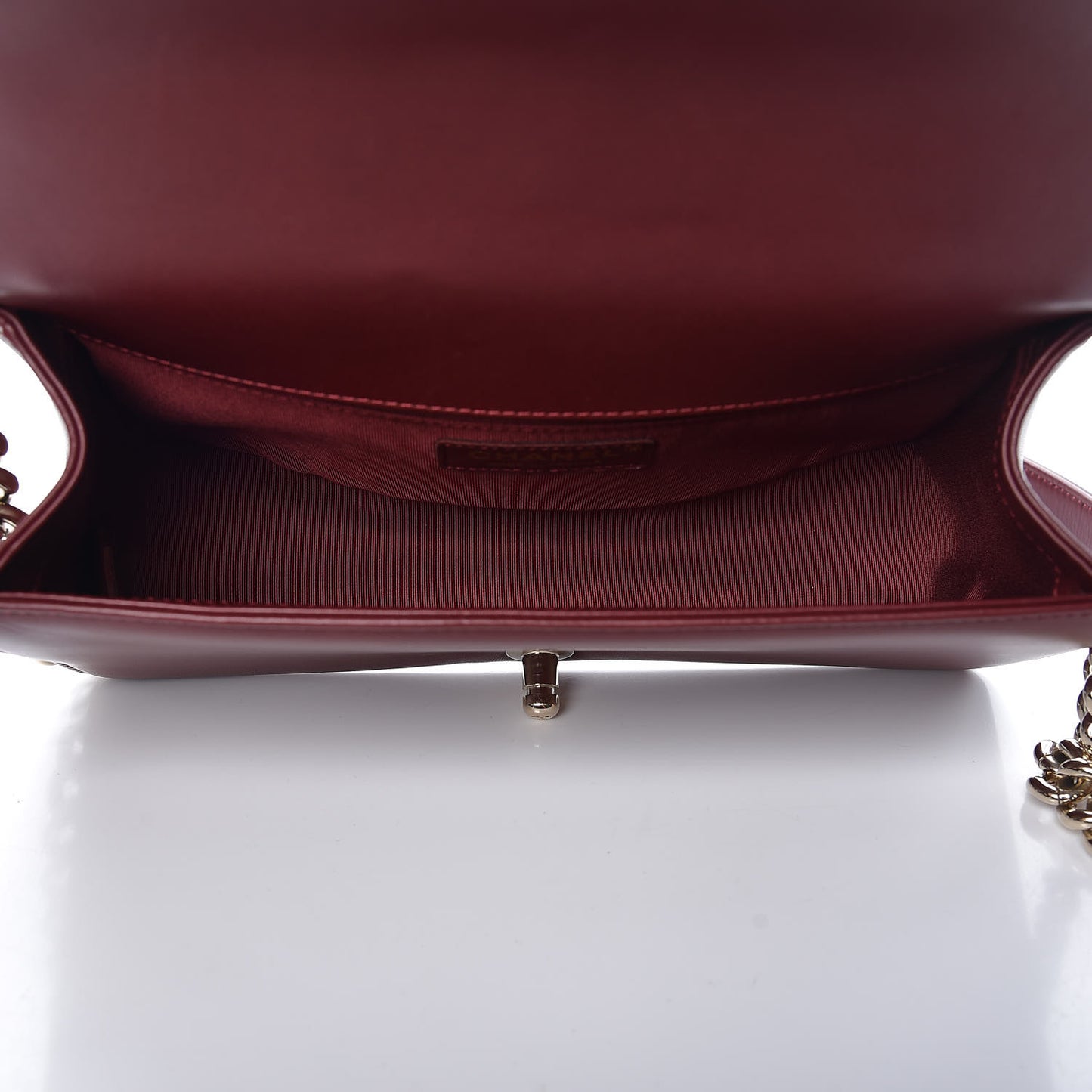 Lambskin Quilted Medium Boy Flap Dark Red