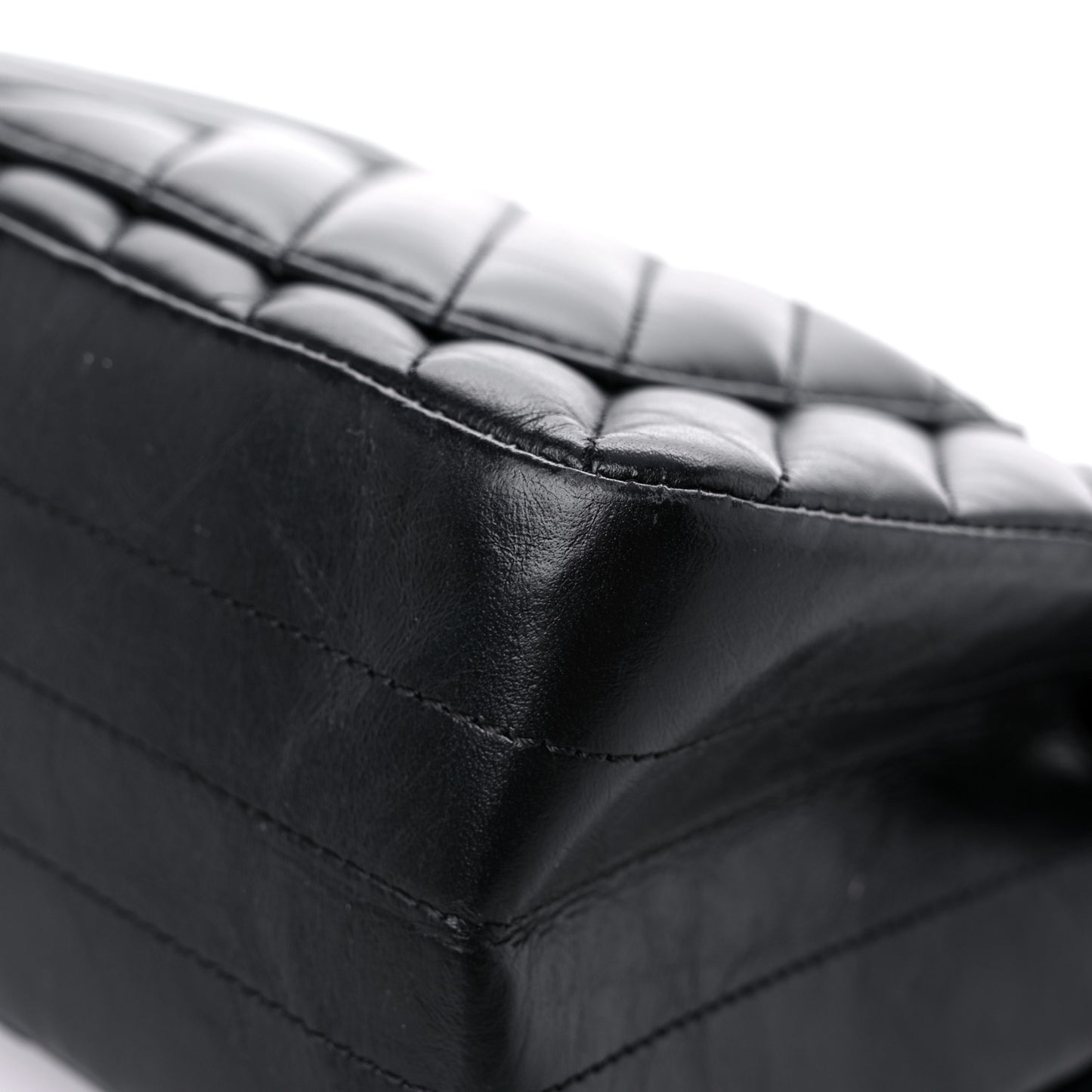 Aged Calfskin Chevron Quilted 2.55 Reissue Mini Flap So Black