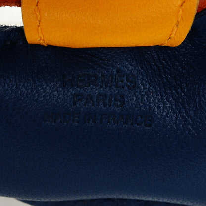 Hermes Milo Lambskin Grigri Rodeo Horse Bag Charm PM Bleu de Malte Cornaline Jaune D'Or 3 of 3