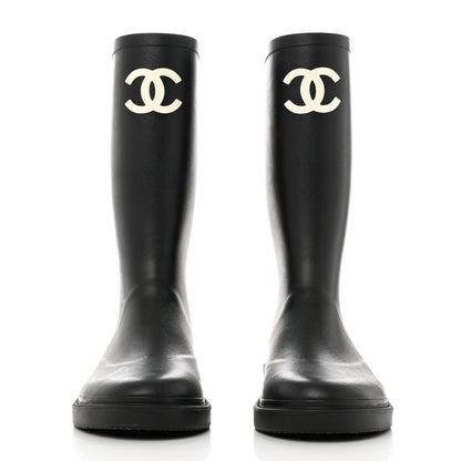 Chanel Caoutchouk CC High Boots 38 Black 2 of 11