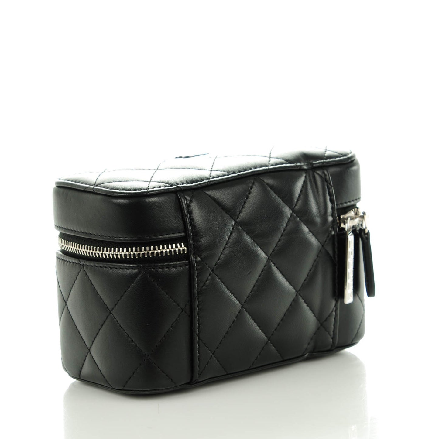 Lambskin Quilted Watch Case Black