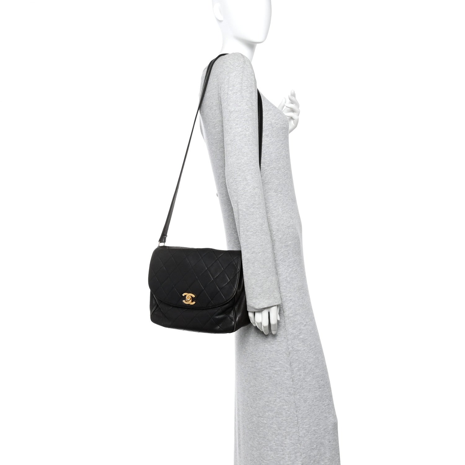 Chanel Lambskin Quilted Flap Shoulder Bag Black 2 of 16
