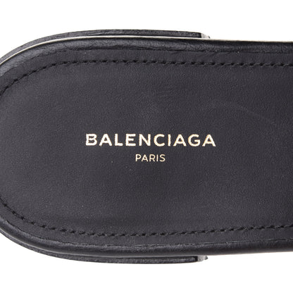 Balenciaga Agneau Lambskin Giant Gold Hardware Flat Sandals 37 Black 7 of 10