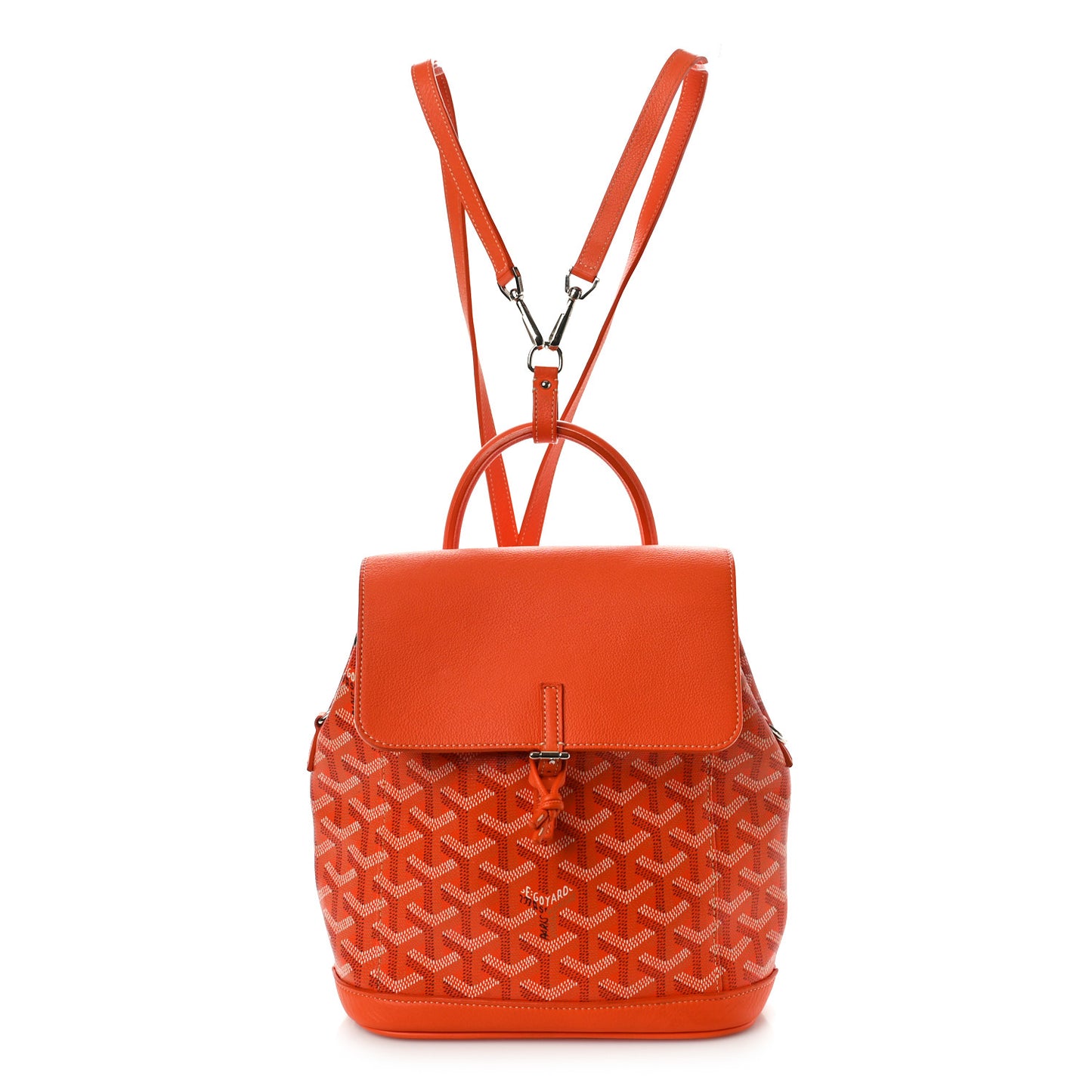 Goyardine Calfskin Mini Alpin Backpack Orange