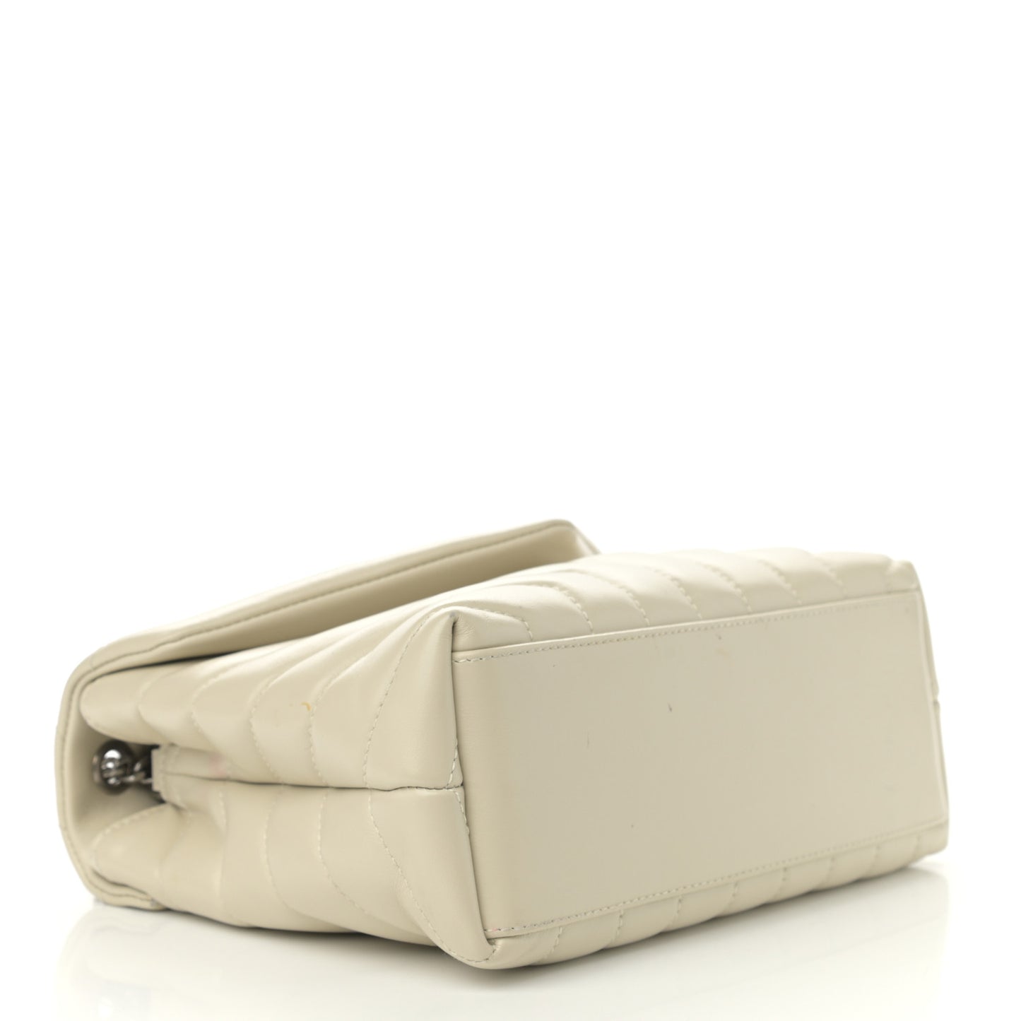 Calfskin Y Quilted Monogram Small Loulou Chain Satchel Ivory