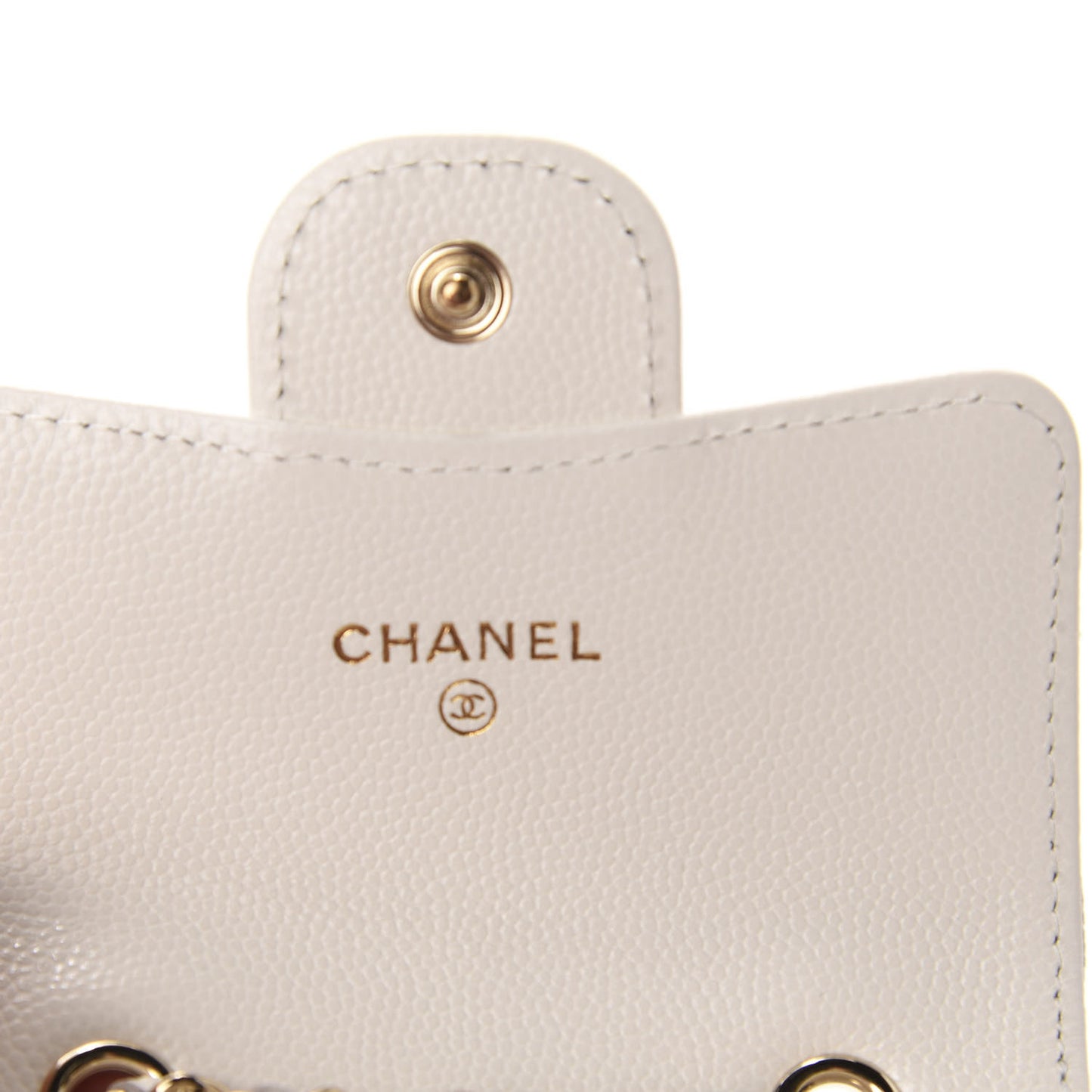 Caviar Quilted Flap Chain Waist Bag White