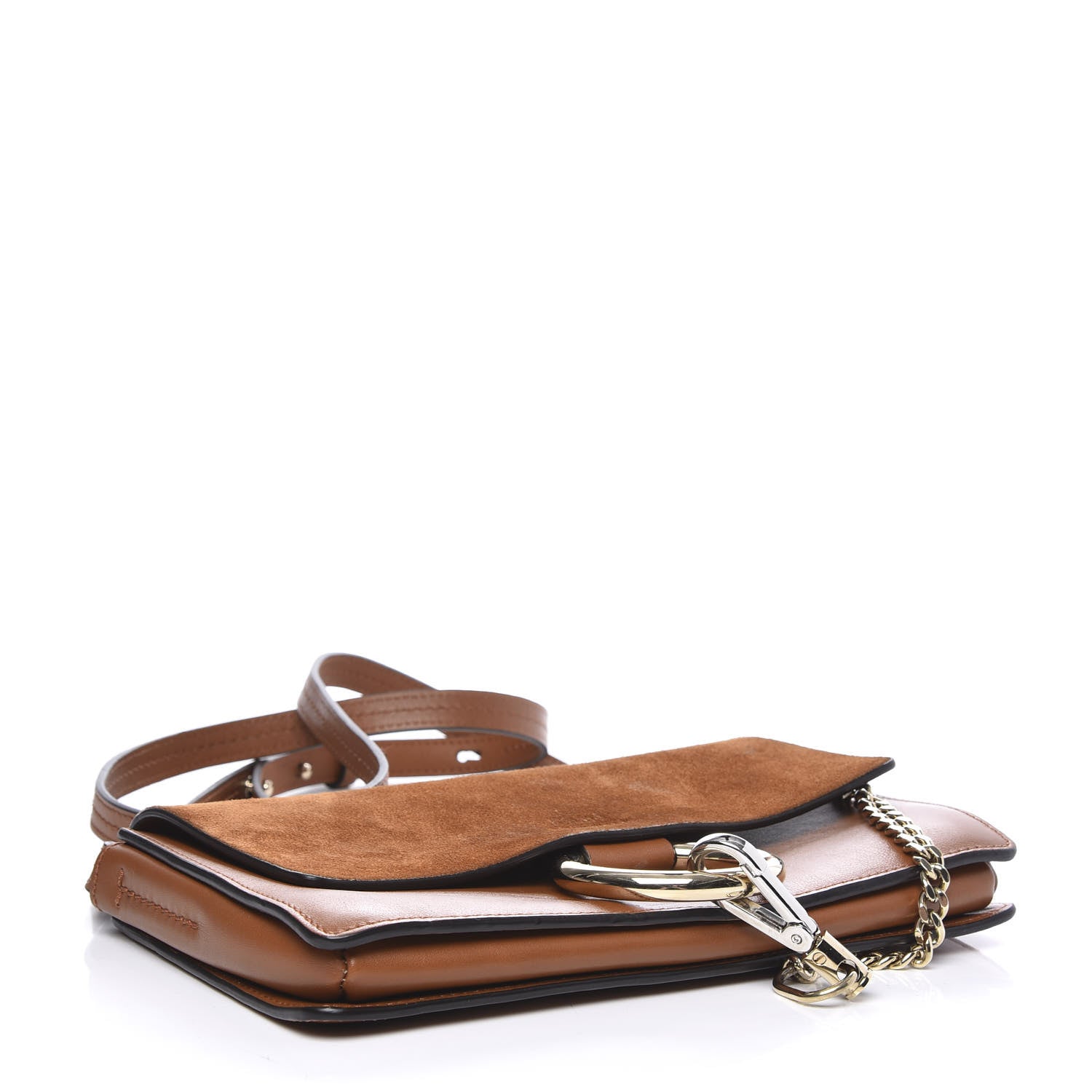 Chloe Suede Calfskin Small Faye Shoulder Bag Woody 3 of 10