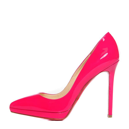 Christian Louboutin Patent Pigalle Plato 120 Pumps 38.5 Hot Pink 1 of 7