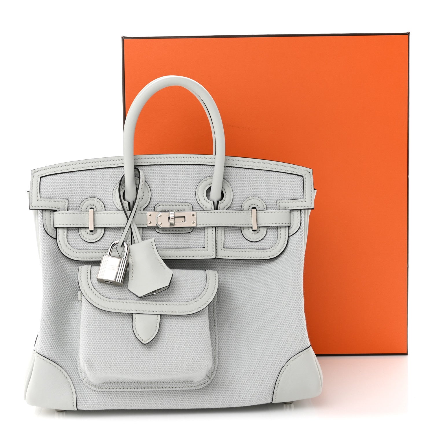 Hermes Toile Goeland Swift Cargo Birkin 25 Gris Platine 11 of 11