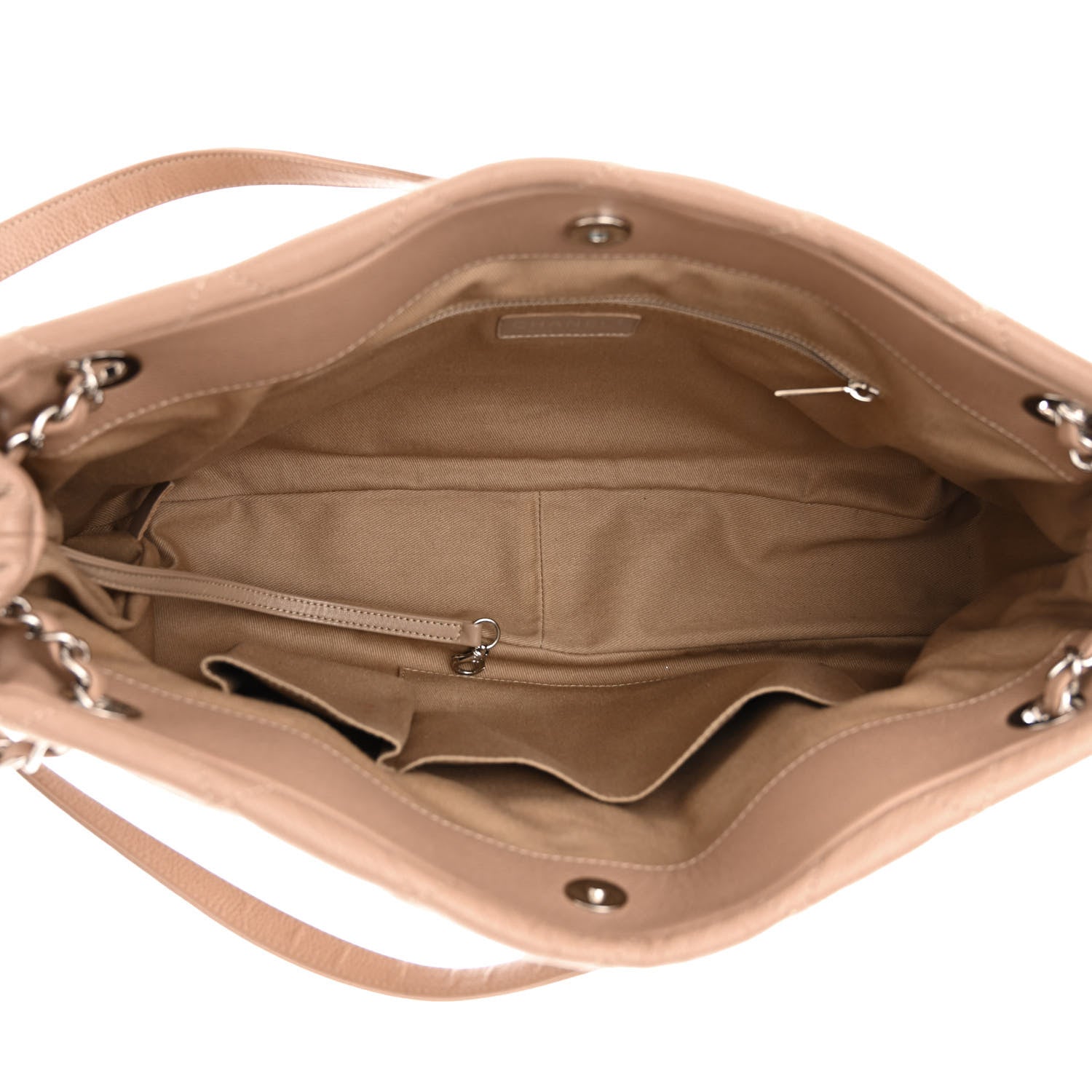 Chanel Caviar Quilted Timeless CC Soft Tote Beige 5 of 10