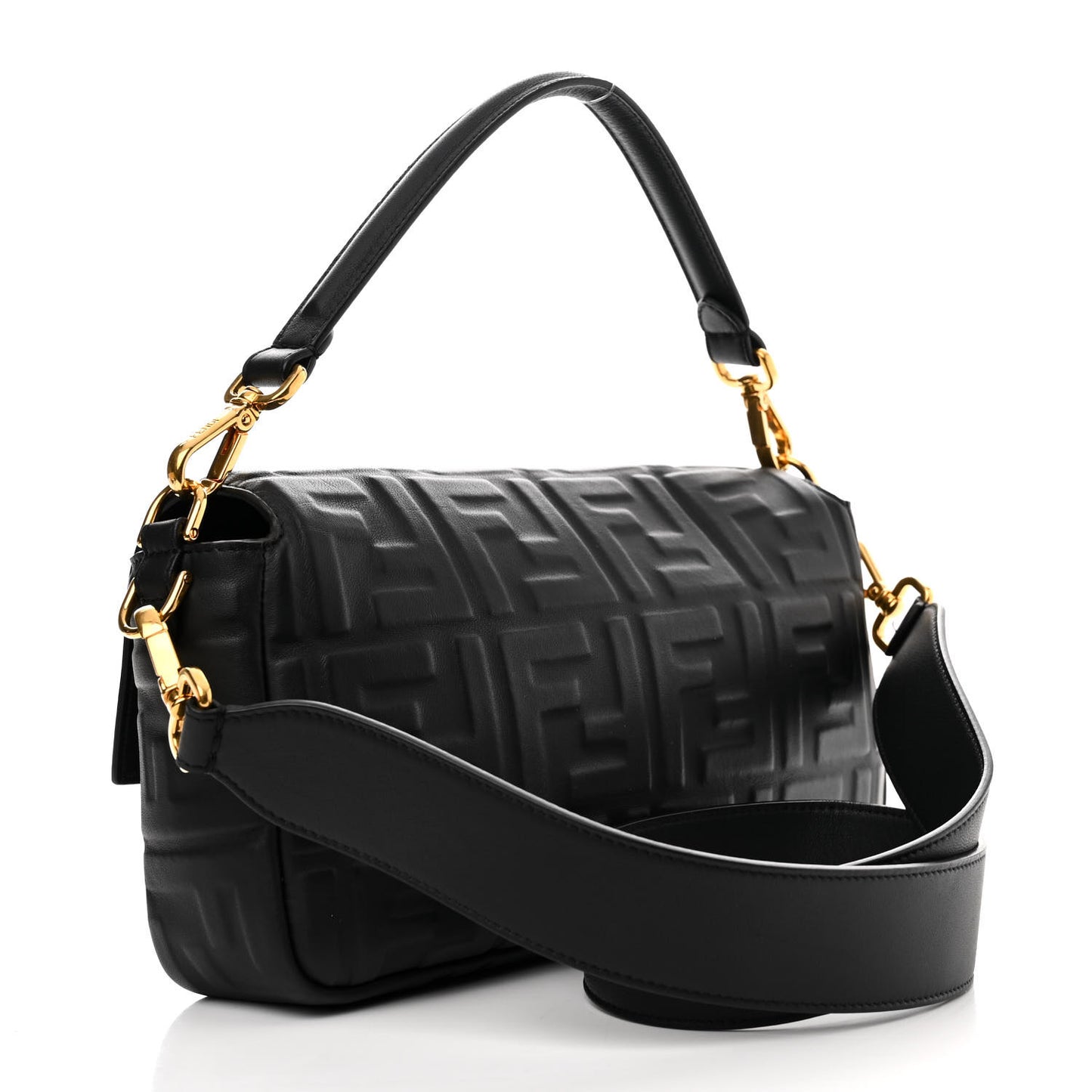 Nappa FF 1974 Embossed Baguette Black