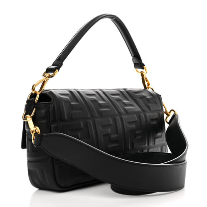 Fendi Nappa FF 1974 Embossed Baguette Black 3 of 10