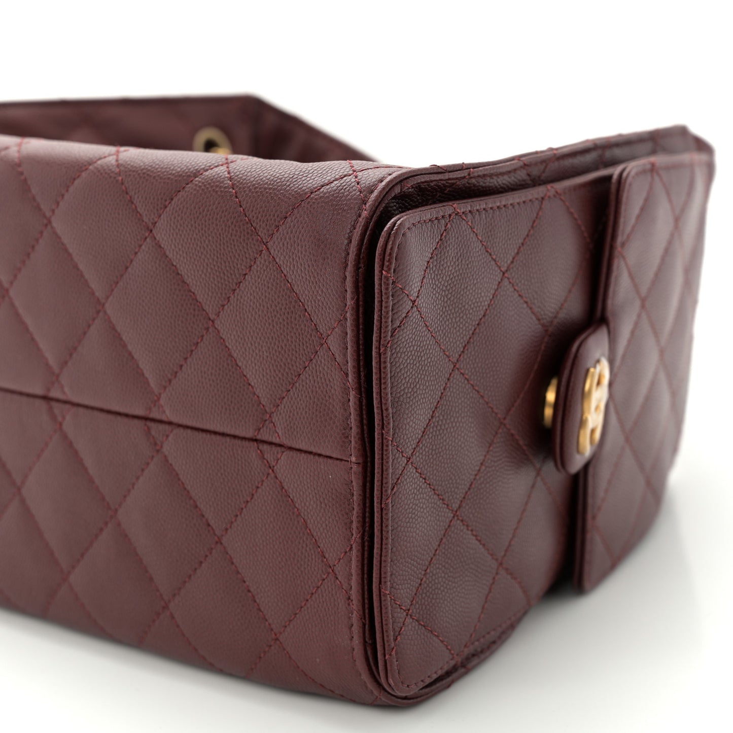 Caviar Quilted Small Chanel 25 Handbag Burgundy