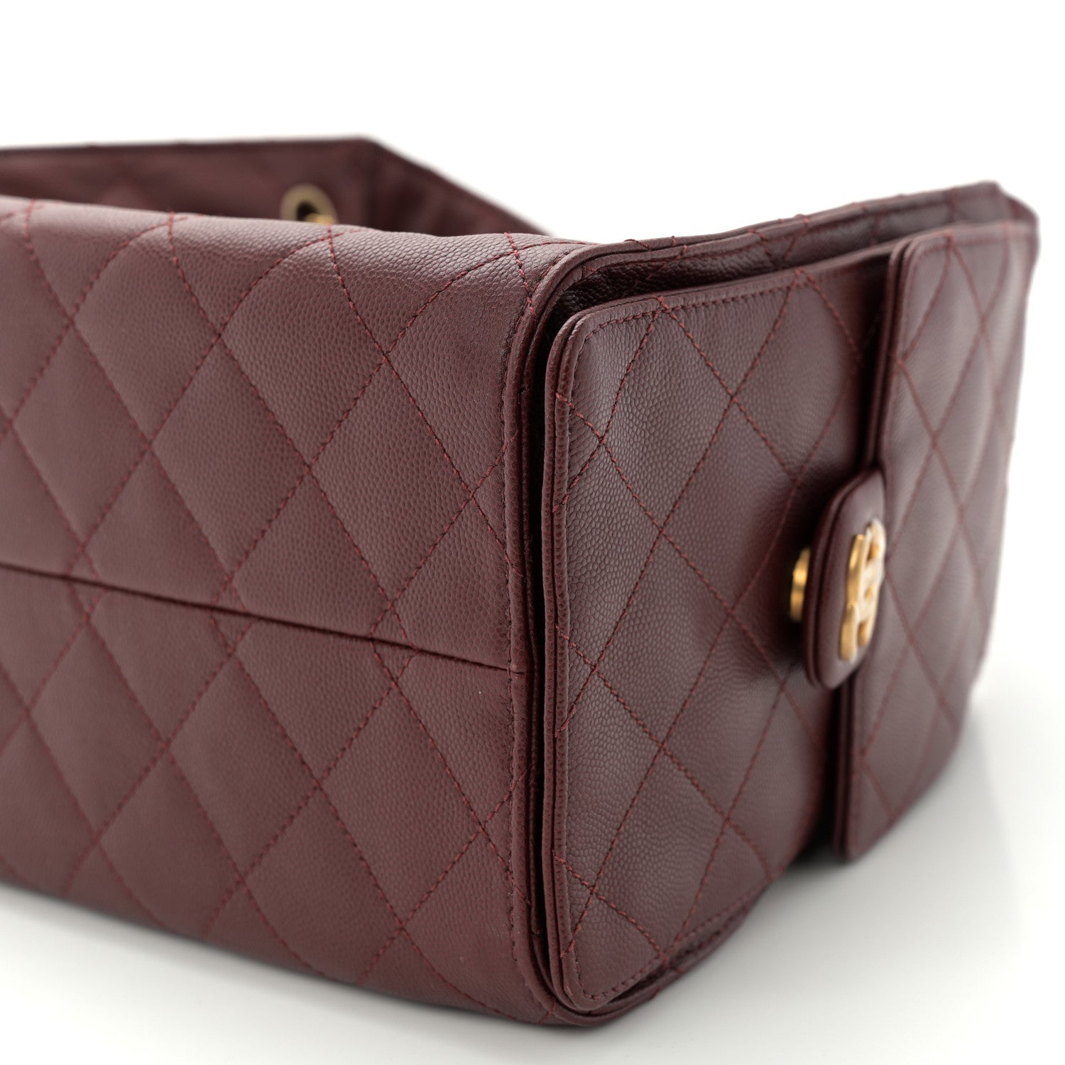 Chanel Caviar Quilted Small Chanel 25 Handbag Burgundy 10 of 10