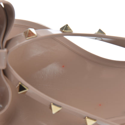 Valentino Garavani PVC Jelly Rockstud Bow Thong Sandals 41 Poudre 10 of 18