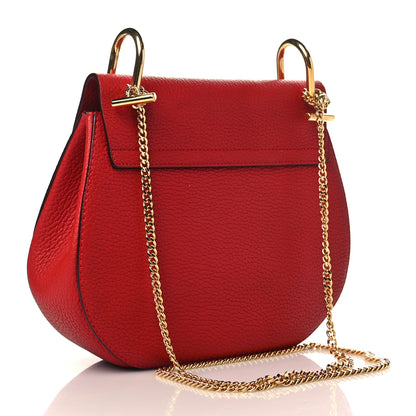 Chloe Grained Lambskin Mini Drew Shoulder Bag Plaid Red 2 of 8
