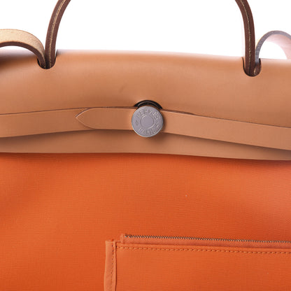 Hermes Vache Hunter Toile Herbag Zip 31 PM Orange 6 of 9
