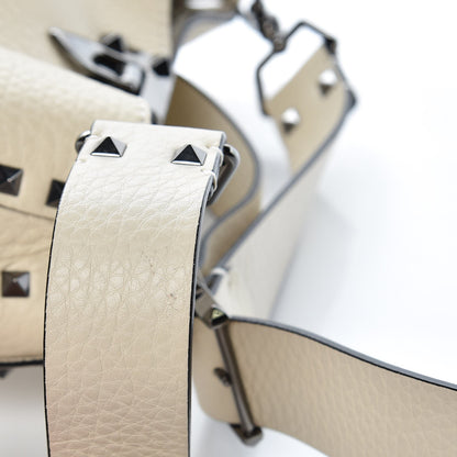 Valentino Garavani Pebbled Calfskin Small Rockstud Flip-Lock Messenger Bag Light Ivory 10 of 10