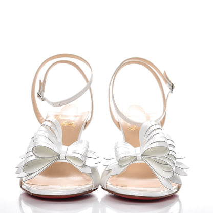 Christian Louboutin Patent Miss Valois 85 Bow Sandals 37.5 Latte 2 of 9