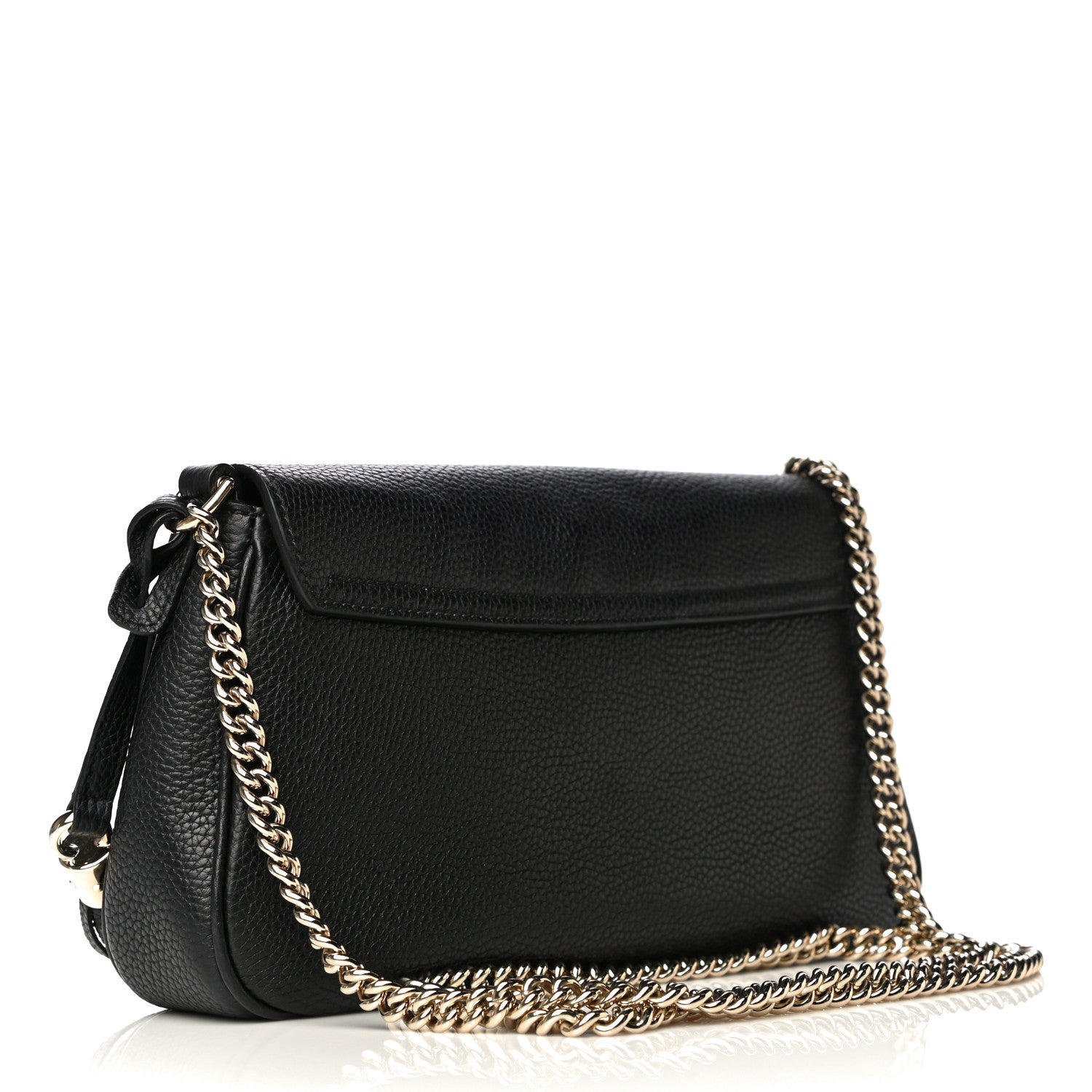 Gucci Pebbled Calfskin Medium Soho Flap Crossbody Black 3 of 16