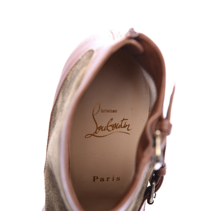 Christian Louboutin Calfskin Cuoio Veau Velours Canassone 100 Booties 40.5 Cognac Bronze 7 of 9