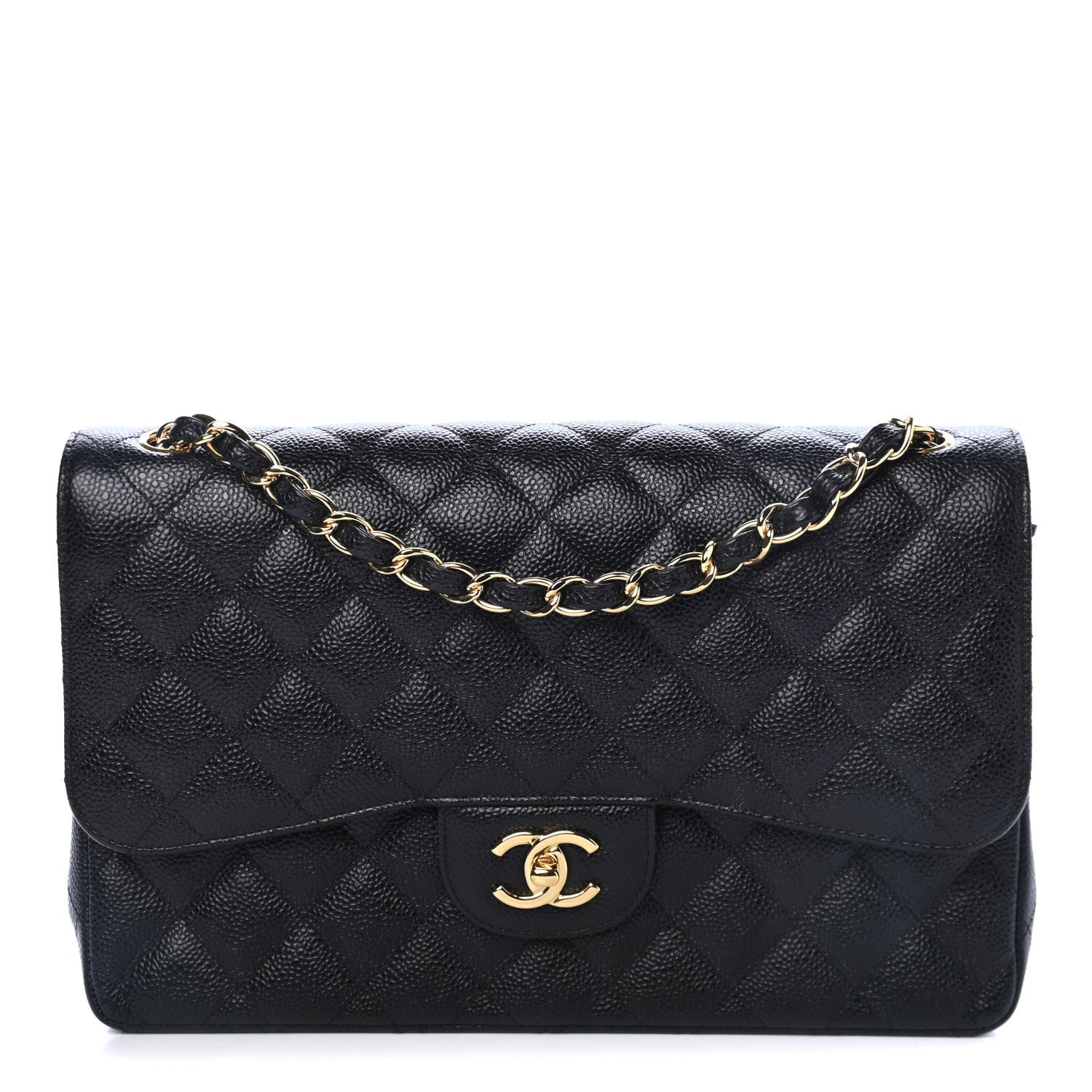 Chanel Caviar Quilted Jumbo Double Flap Black 1 of 12