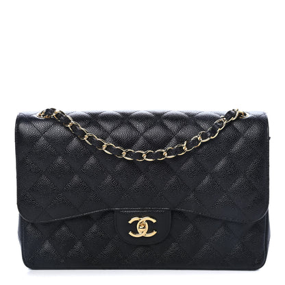 Chanel Caviar Quilted Jumbo Double Flap Black 1 of 12