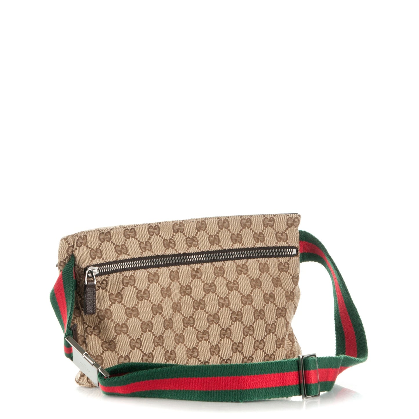 GG Monogram Double Pocket Belt Bag Dark Brown