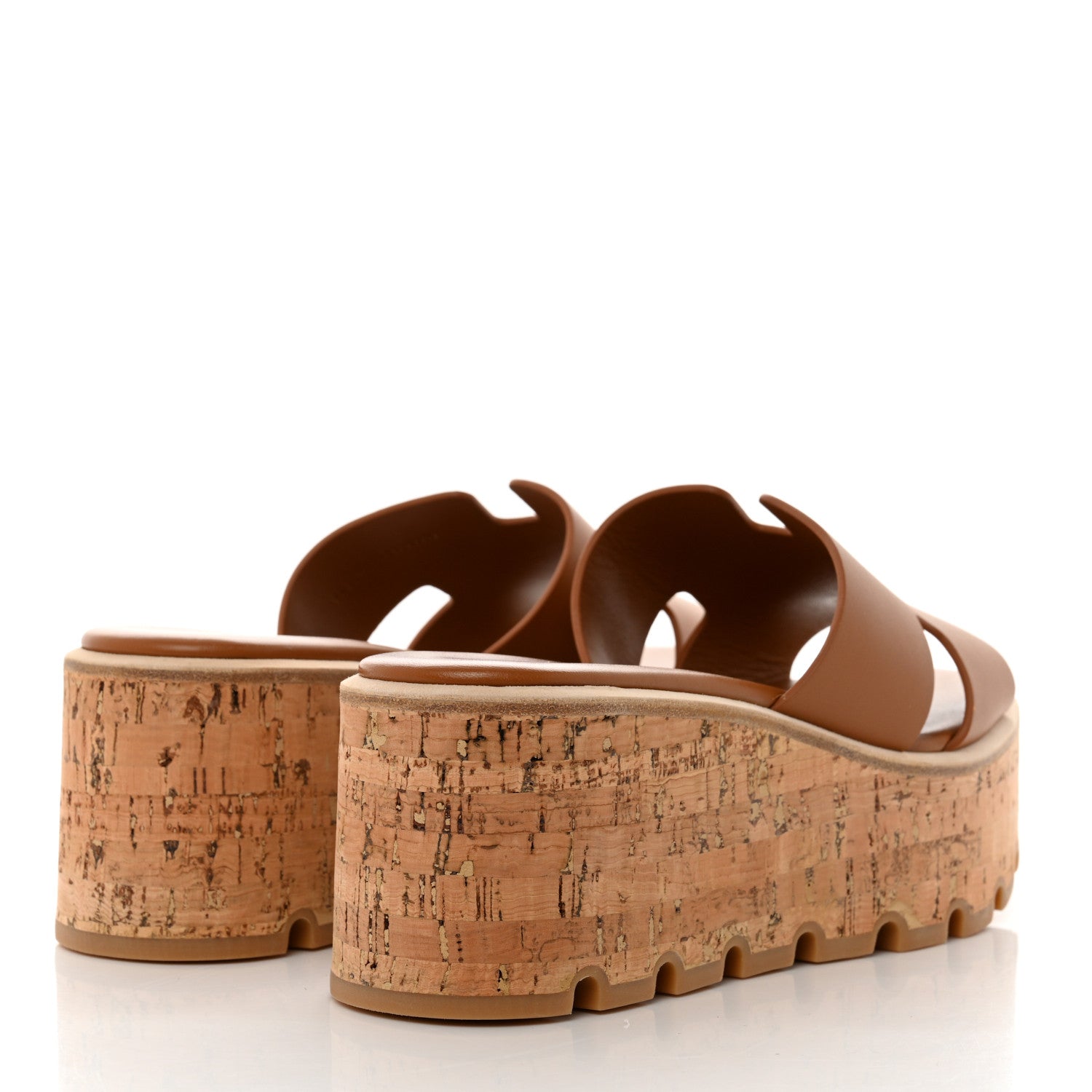 Hermes Calfskin Cork Eze 30 Sandals 37 Marron Glaise 4 of 9