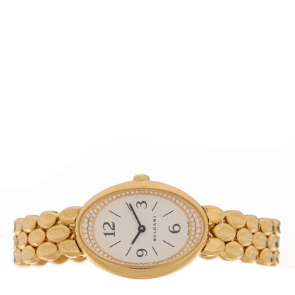Bulgari 18K Yellow Gold Diamond Bezel 27mm Ovale Quartz Watch 2 of 5