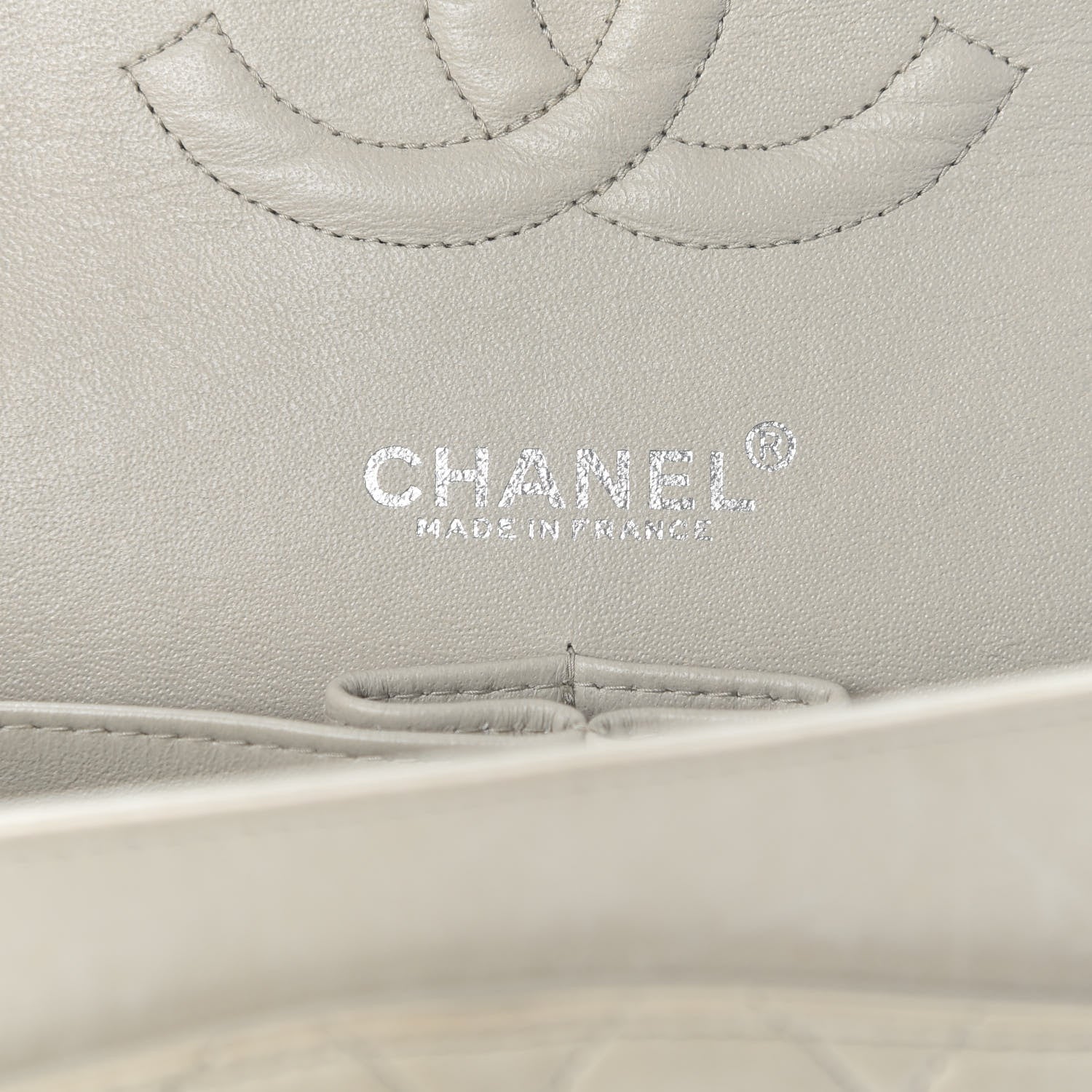 Chanel Lambskin Quilted Medium Double Flap Light Grey 5 of 8