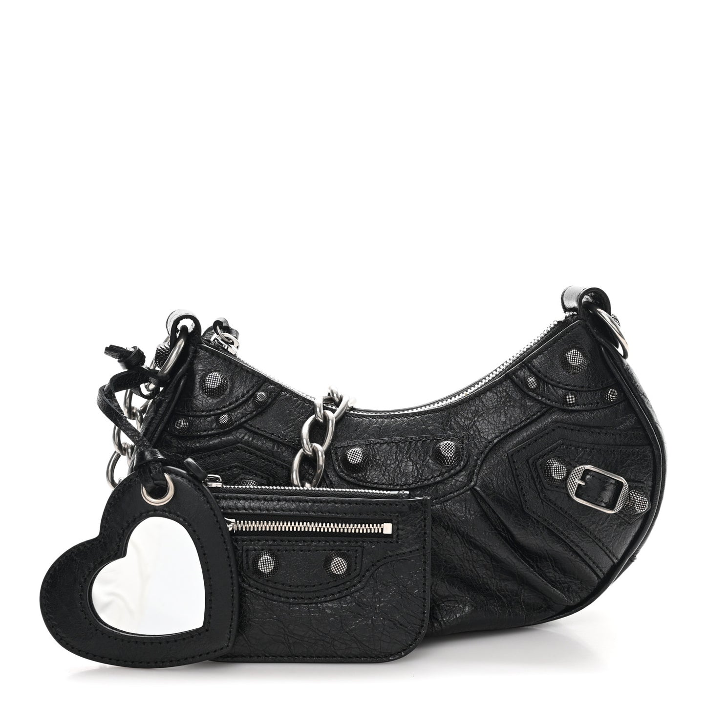 Agneau Arena Le Cagole Chain Shoulder Bag XS Black