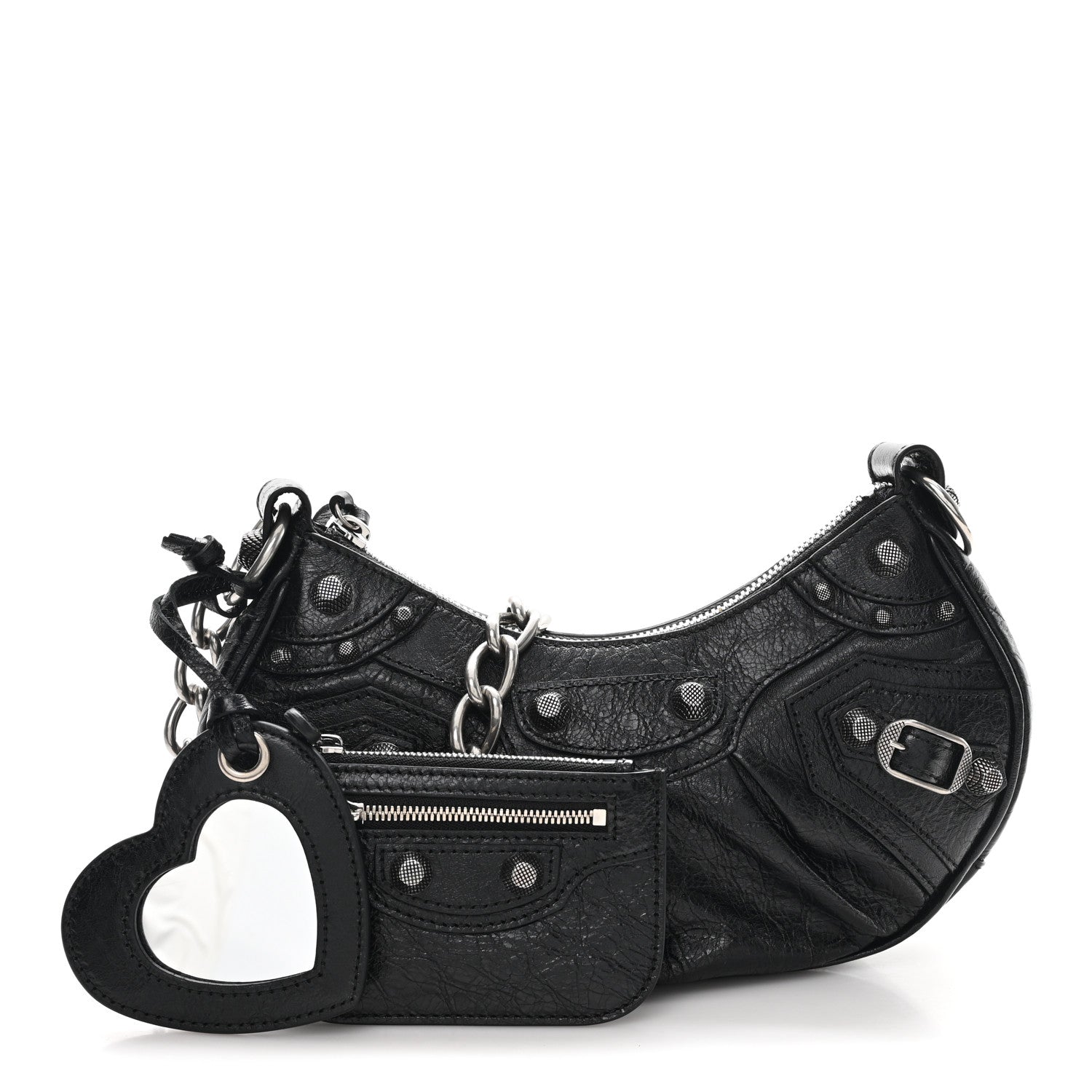 Balenciaga Agneau Arena Le Cagole Chain Shoulder Bag XS Black 3 of 11