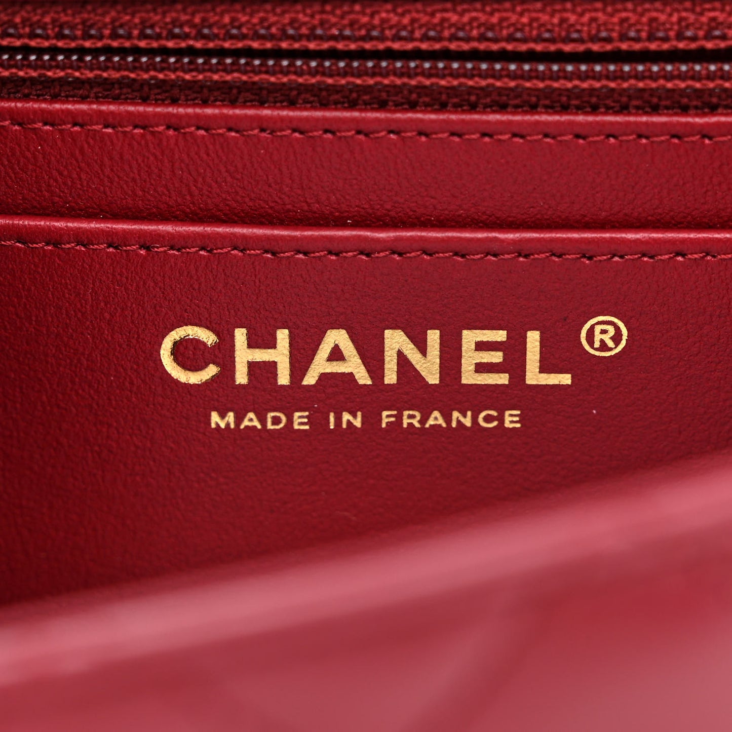 Lambskin Quilted Mini Rectangular Flap Burgundy