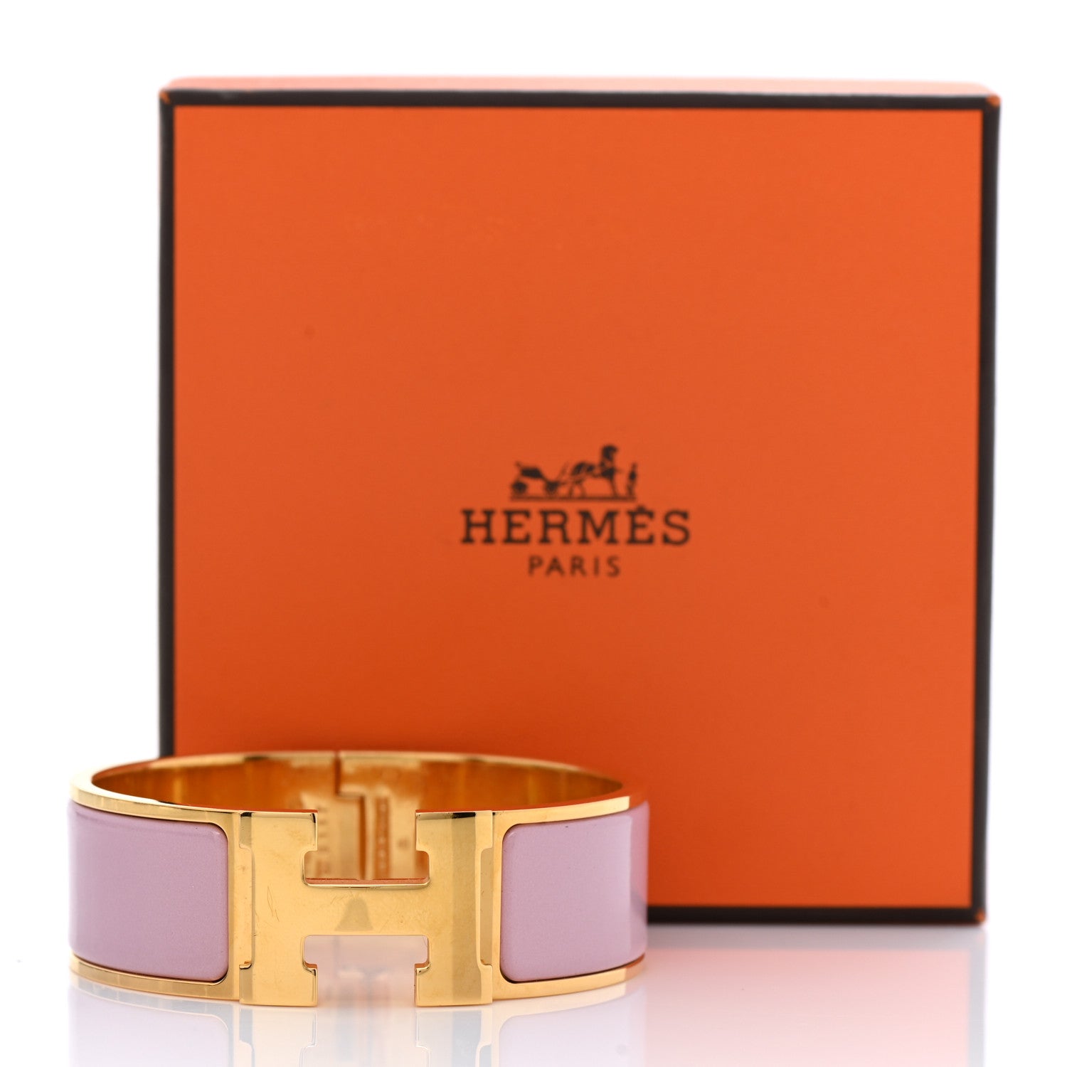 Hermes Enamel Wide Clic Clac H Bracelet Rose Dragee 6 of 6