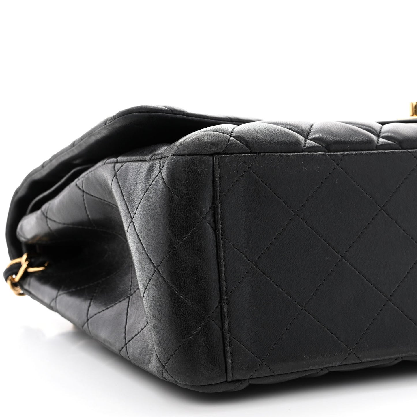 Lambskin Quilted Maxi Double Flap Black