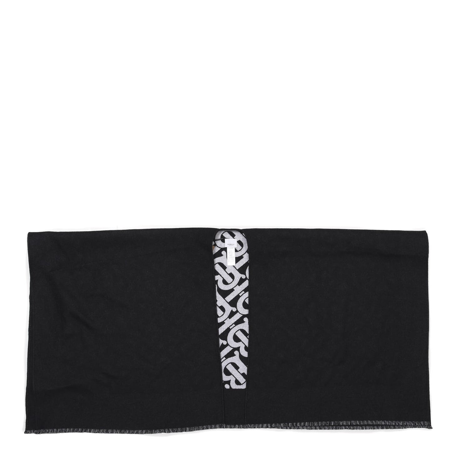 Wool Jacquard Monogram TB Cape Scarf Black