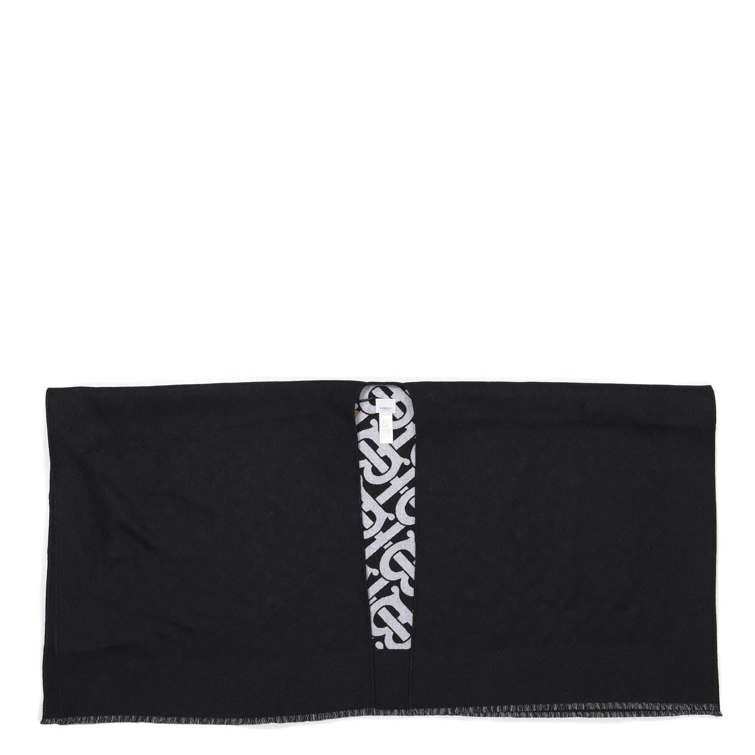Burberry Wool Jacquard Monogram TB Cape Scarf Black 1 of 4
