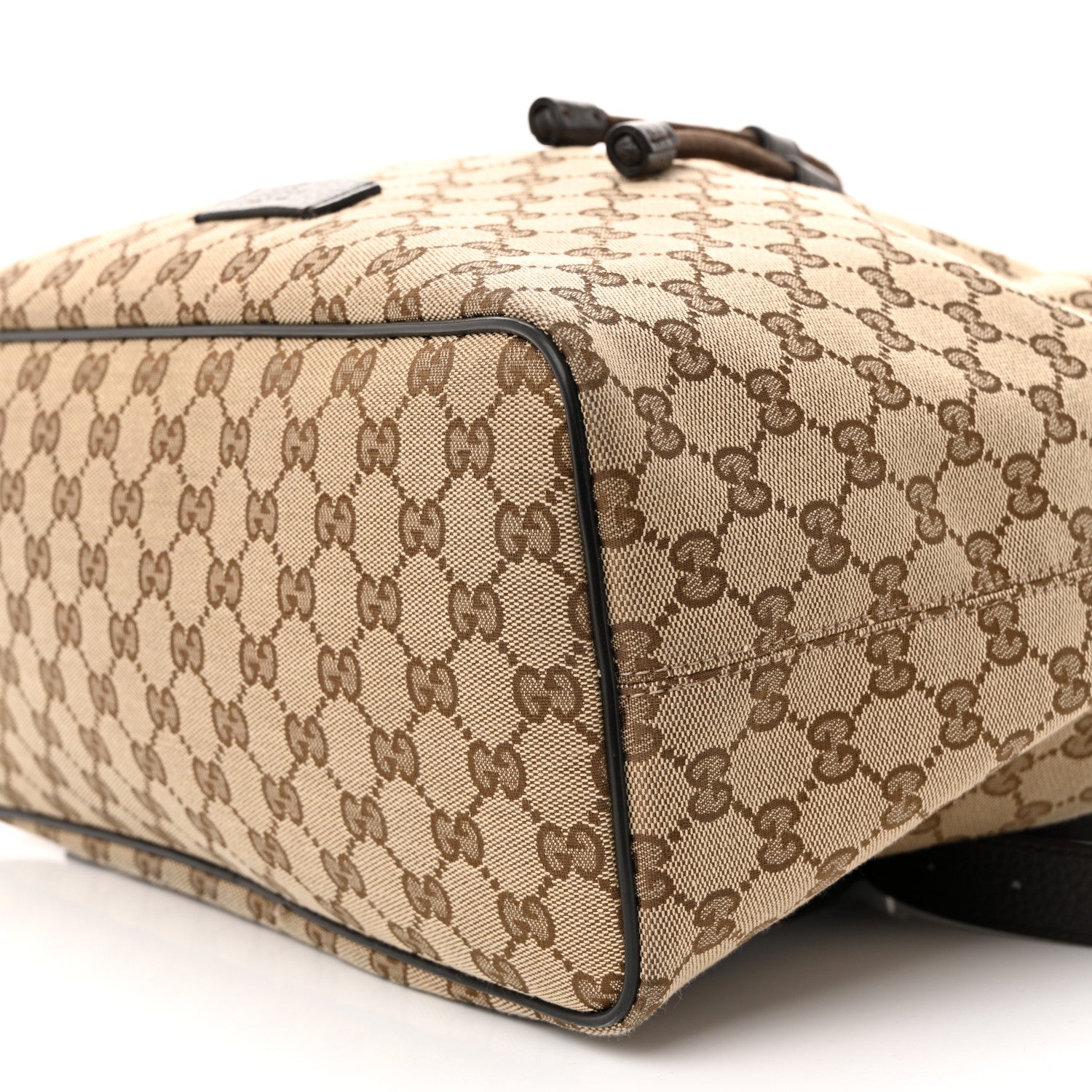 Gucci Monogram Dollar Calfskin O Drawstring Backpack Beige Ebony Testa di Moro Dark Chocolate 9 of 13