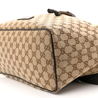 Gucci Monogram Dollar Calfskin O Drawstring Backpack Beige Ebony Testa di Moro Dark Chocolate 9 of 13