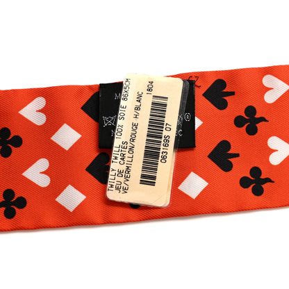 Hermes Silk Jeu de Cartes Twilly Vermillon Rouge White 3 of 5