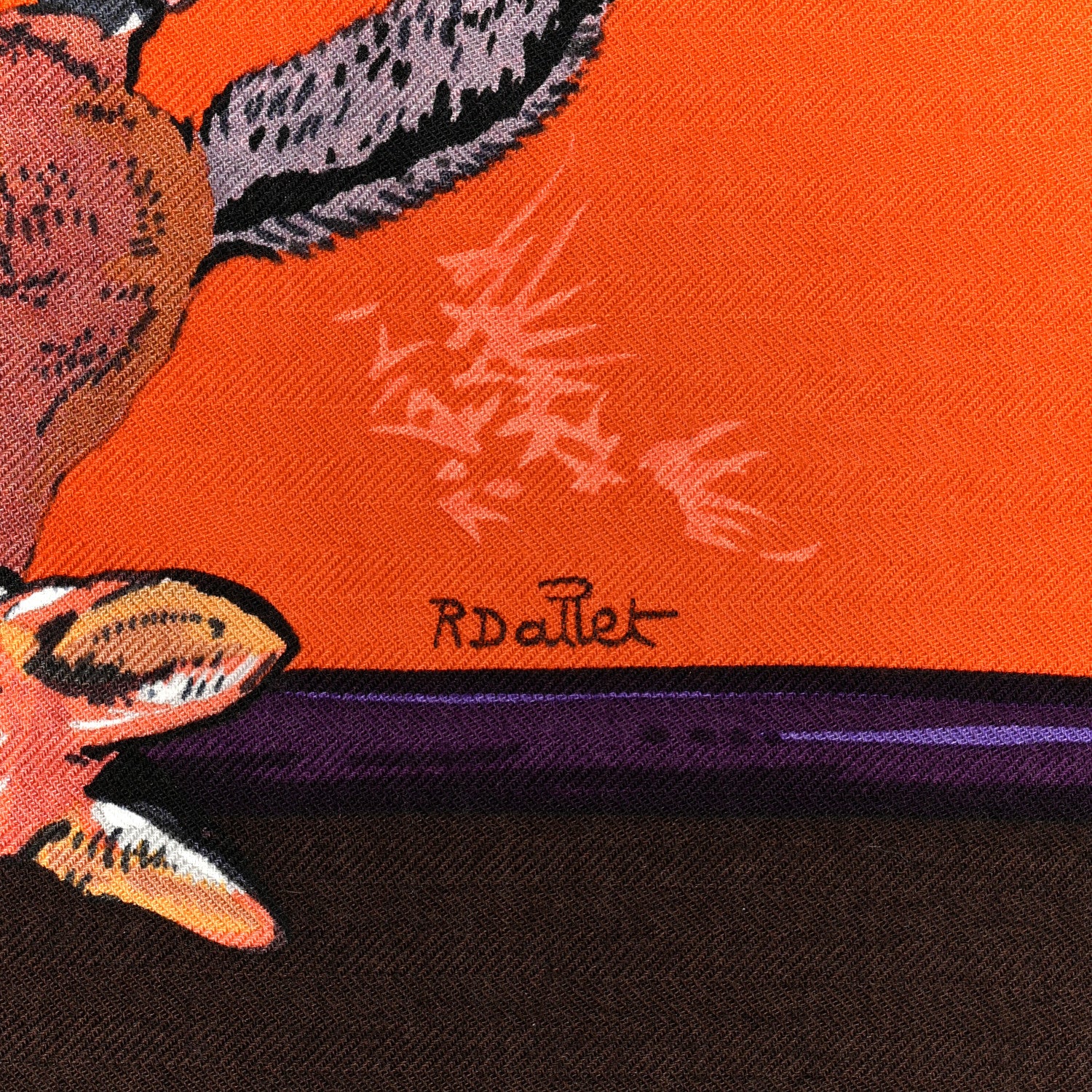 Hermes Cashmere Silk Tendresse Feline Shawl 140 5 of 6