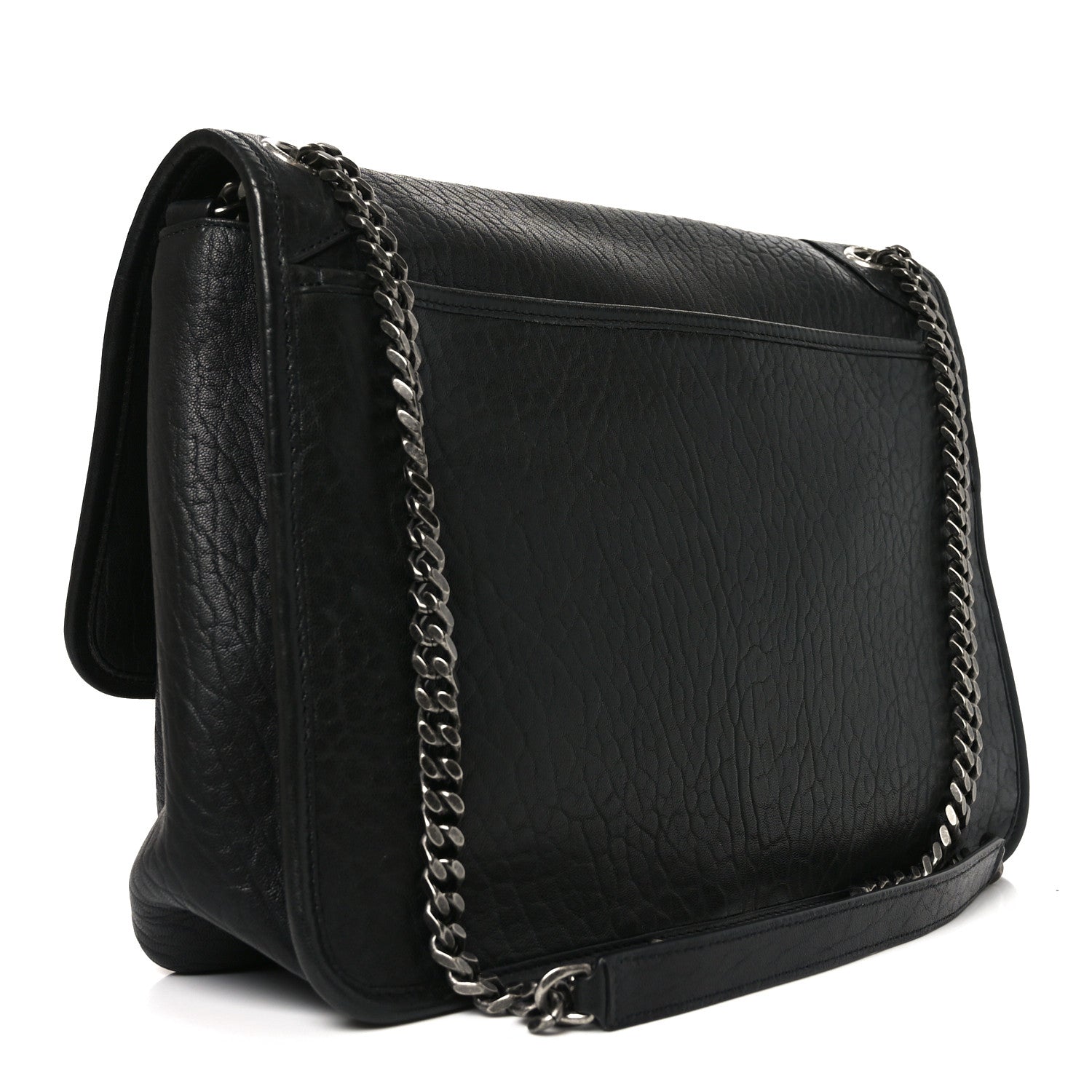Saint Laurent Grained Lambskin Monogram Large Niki Chain Satchel Black 3 of 10