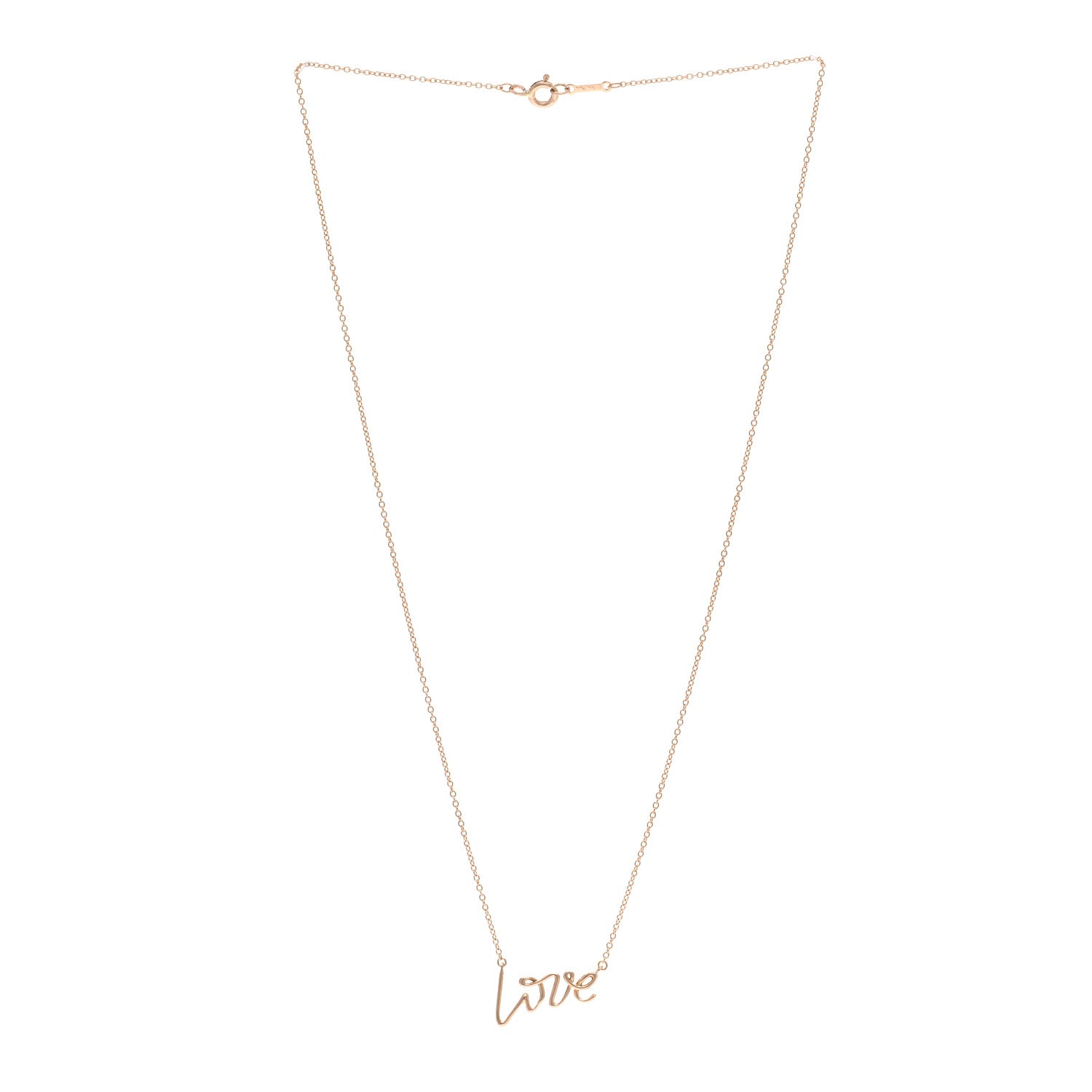 Tiffany 18K Rose Gold Paloma's Graffiti Love Pendant Necklace 3 of 4