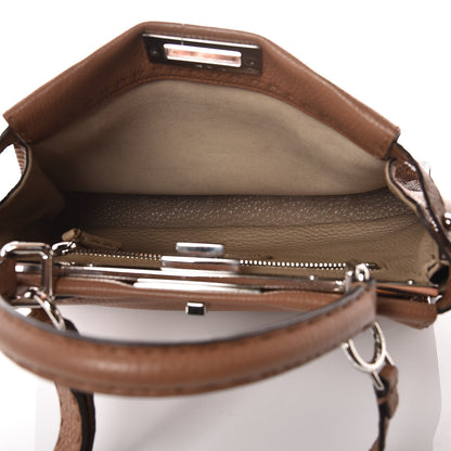 Fendi Cuoio Romano Selleria Bi-Color Medium Peekaboo Iconic Satchel Mou Deserto 7 of 8