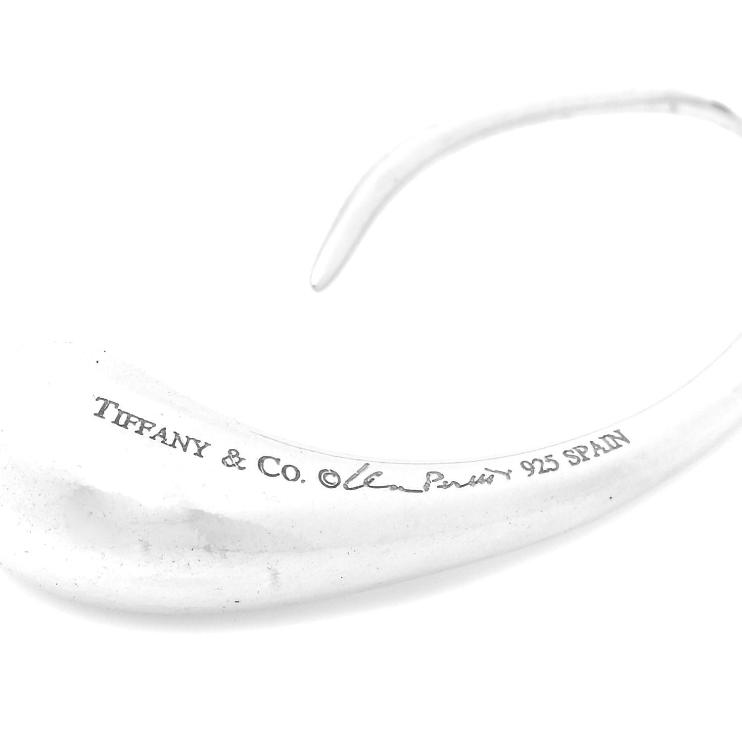 Tiffany Sterling Silver Elsa Peretti Teardrop Hoop Earrings 3 of 3