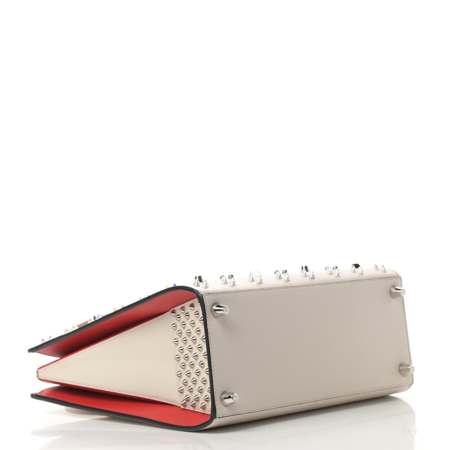 Calfskin Spikes Loubinthesky Medium Paloma Ivory